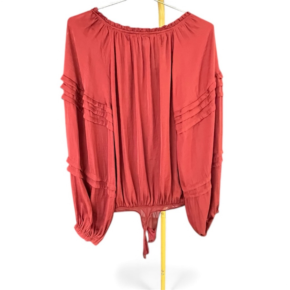 Free People Rust Boho Long Sleeve Blouse Bodysuit – Size S - Picture 7 of 11